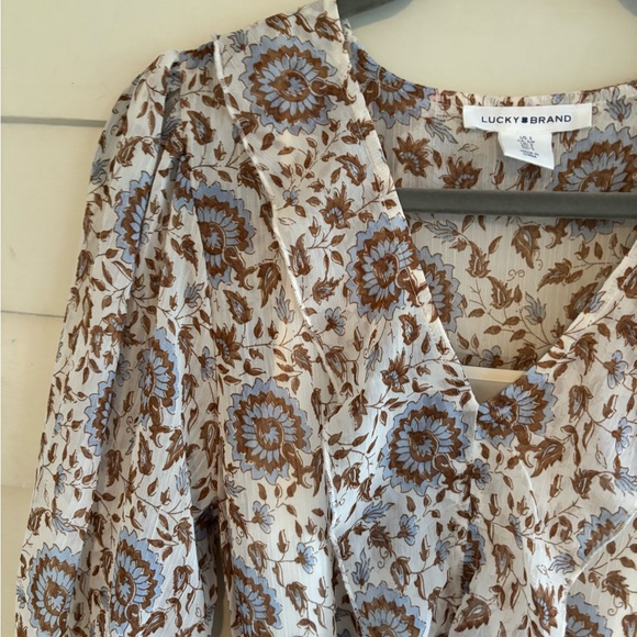 Lucky Brand Long Sleeve Floral Boho Maxi Dress Size Small NWOT - Picture 12 of 15